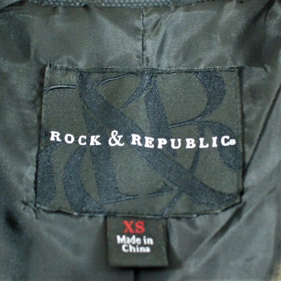 NWOT Rock & Republic Python Moto Jacket Black XS - Picture 7 of 7